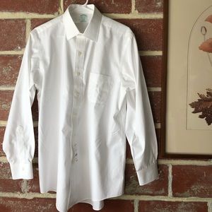 Brooks Brothers white Milano Iron Free dress shirt